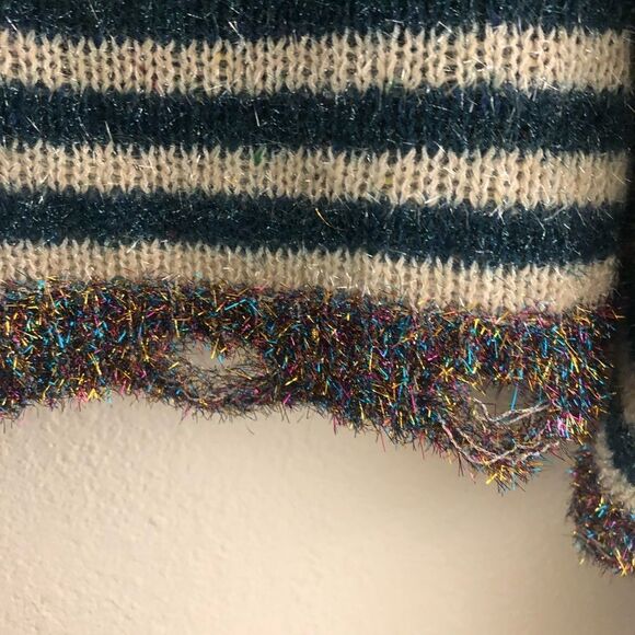 Prima Tinsel Striped Sweater Women's Green White XMAS Christmas XXL - Picture 6 of 6